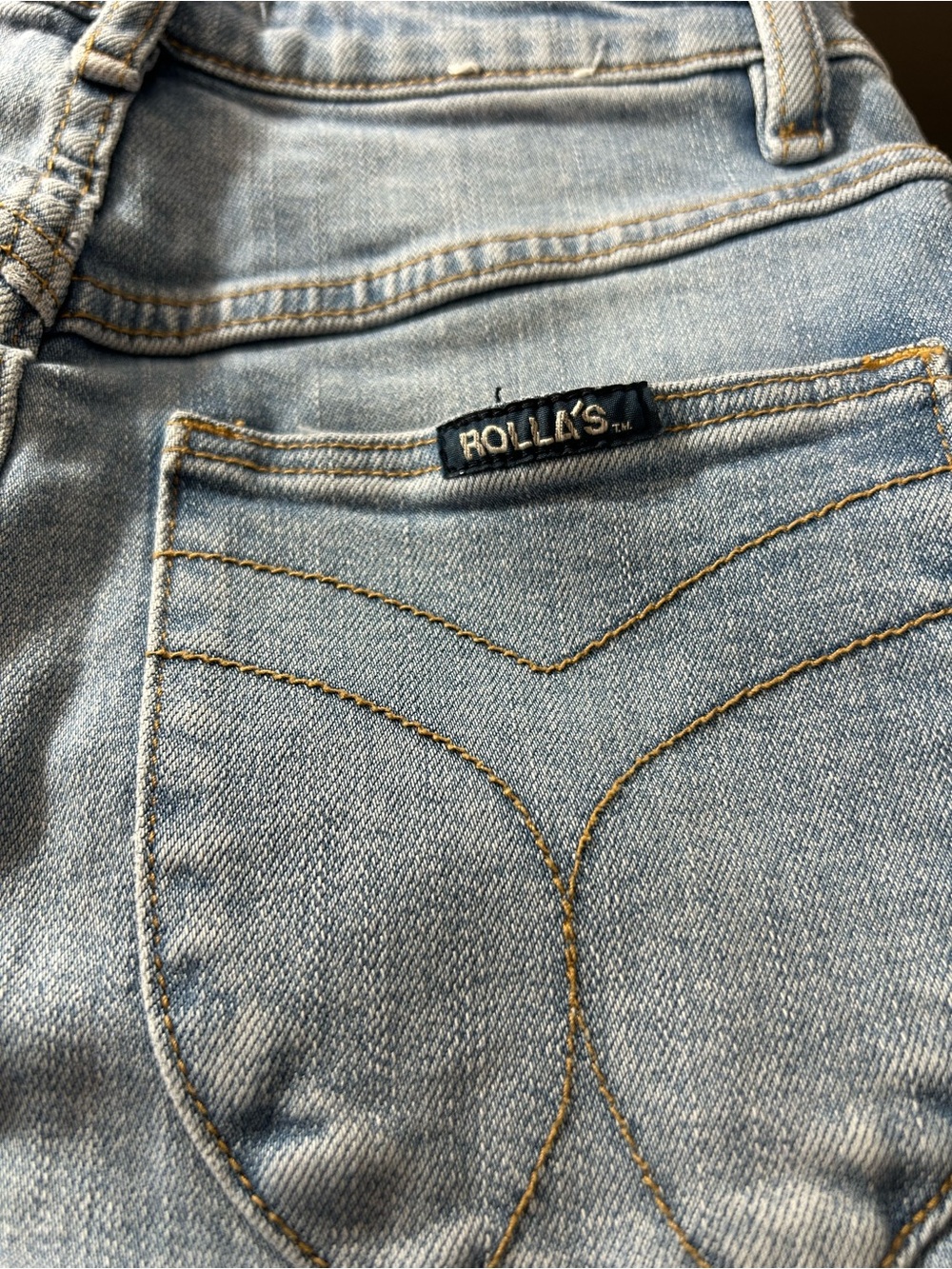 Rolla’s Sailor Jeans High Rise Wide Leg Light Wash Patch Pocket Size 25 Denim - Picture 7 of 7